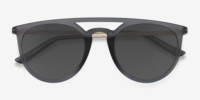 Benicia Gray MetalSunglass Frames from EyeBuyDirect, Closed View