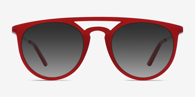 Benicia Scarlet PlastiqueSoleil de Lunette de vue d'EyeBuyDirect, Vue de Face