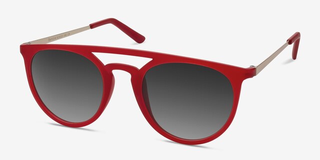 Benicia Scarlet PlastiqueSoleil de Lunette de vue d'EyeBuyDirect, Vue d'Angle