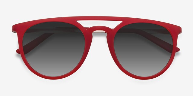 Benicia Scarlet PlastiqueSoleil de Lunette de vue d'EyeBuyDirect, Vue Rapprochée
