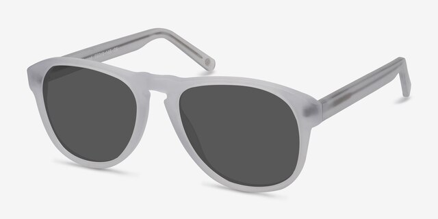 Phased Matte Clear AcetateSunglass Frames from EyeBuyDirect, Angle View