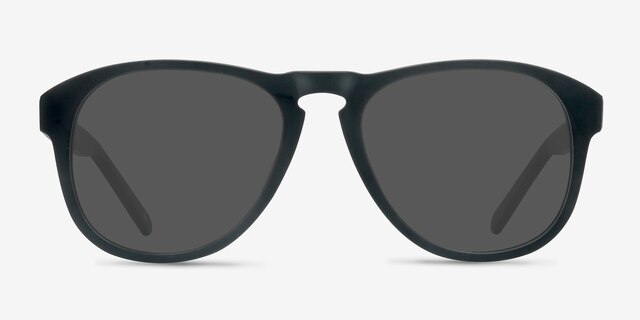 Phased Matte Black AcetateSunglass Frames from EyeBuyDirect, Front View