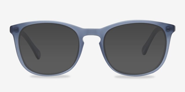 Audio Matte Navy AcetateSunglass Frames from EyeBuyDirect, Front View