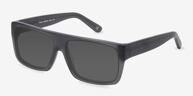 Fresh Matte Gray AcetateSunglass Frames from EyeBuyDirect, Angle View