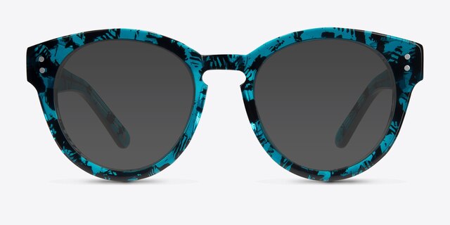 Rome Blue Floral AcetateSunglass Frames from EyeBuyDirect, Front View
