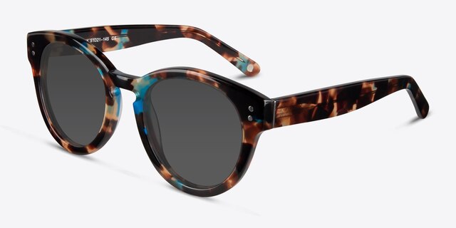 Rome Brown Floral AcetateSunglass Frames from EyeBuyDirect, Angle View