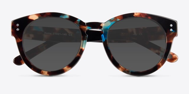 Rome Brown Floral AcetateSunglass Frames from EyeBuyDirect, Closed View