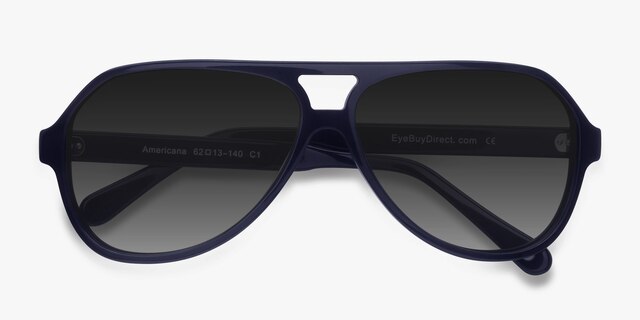 Americana Navy AcetateSunglass Frames from EyeBuyDirect, Closed View