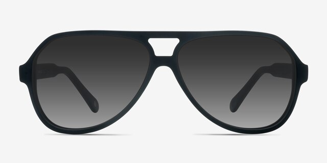 Americana Matte Black AcetateSunglass Frames from EyeBuyDirect, Front View