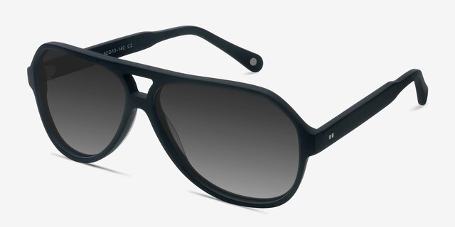 Americana Matte Black AcetateSunglass Frames from EyeBuyDirect, Angle View