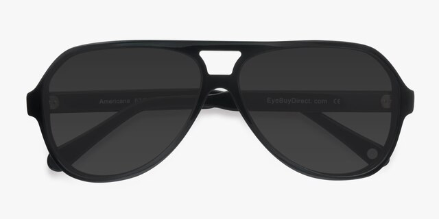 Americana Dark Green AcetateSunglass Frames from EyeBuyDirect, Closed View