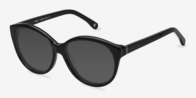 Stella Gris foncé AcétateSoleil de Lunette de vue d'EyeBuyDirect, Vue d'Angle