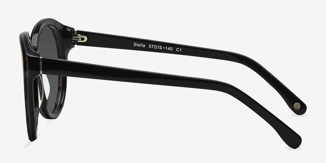 Stella Gris foncé AcétateSoleil de Lunette de vue d'EyeBuyDirect, Vue de Côté