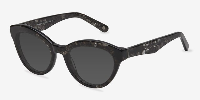 Velour Gray AcetateSunglass Frames from EyeBuyDirect, Angle View
