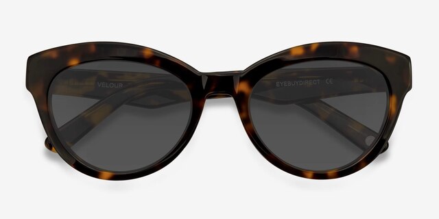 Velour Tortoise AcetateSunglass Frames from EyeBuyDirect, Closed View
