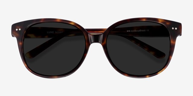 Lune Noire Tortoise AcétateSoleil de Lunette de vue d'EyeBuyDirect, Vue Rapprochée