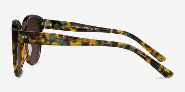 Lune Noire Brown Floral AcétateSoleil de Lunette de vue d'EyeBuyDirect, Vue de Côté