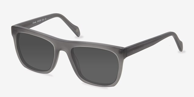 Virtual Matte Gray AcétateSoleil de Lunette de vue d'EyeBuyDirect, Vue d'Angle
