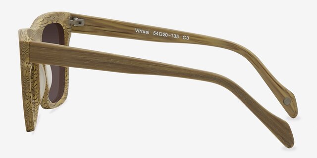 Virtual Yellow AcetateSunglass Frames from EyeBuyDirect, Side View