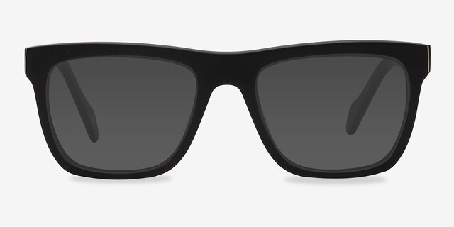 Virtual Matte Black AcétateSoleil de Lunette de vue d'EyeBuyDirect, Vue de Face