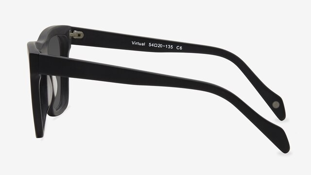 Virtual Matte Black AcétateSoleil de Lunette de vue d'EyeBuyDirect, Vue de Côté