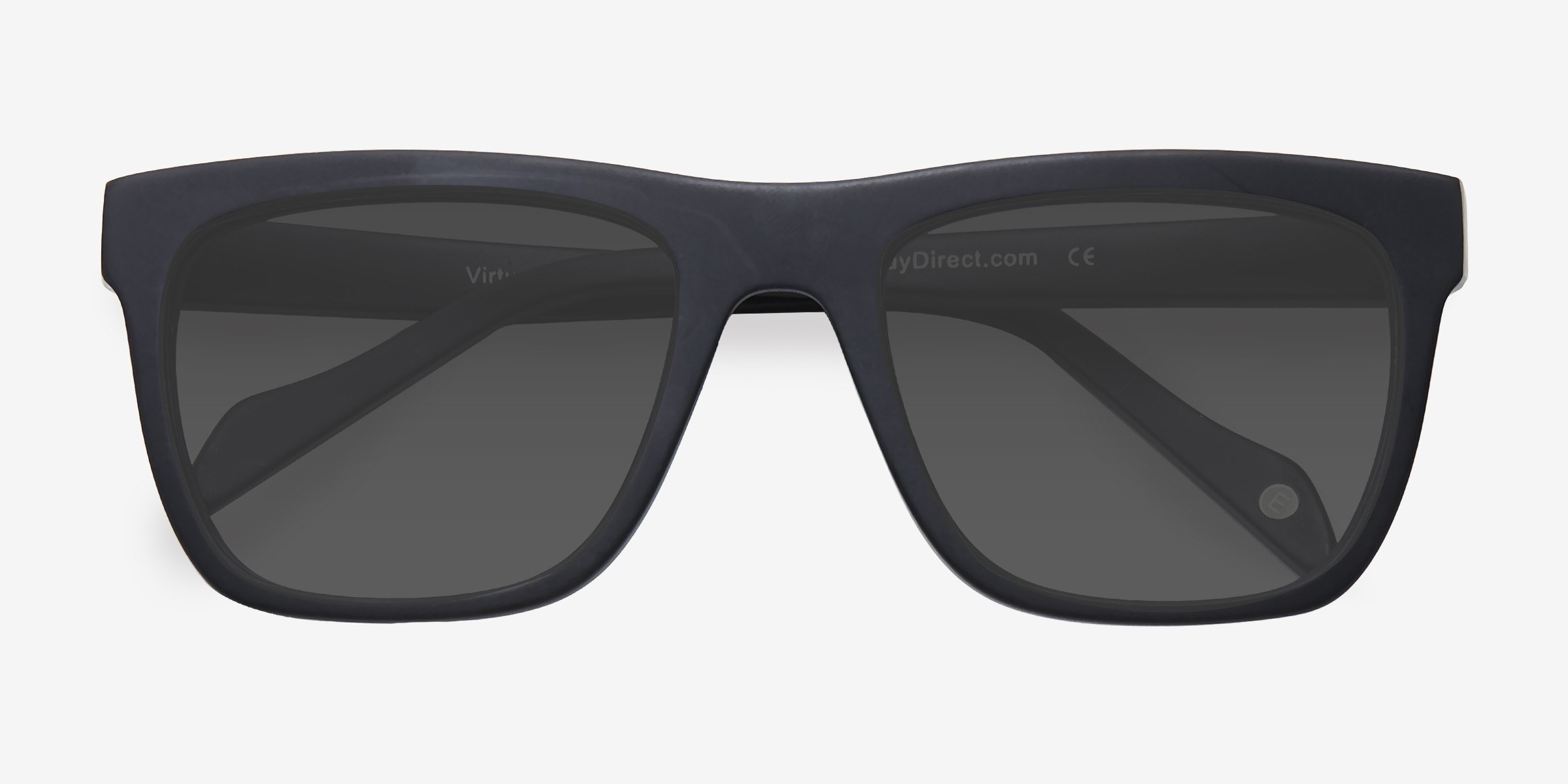 Virtual - Square Matte Black Frame Prescription Sunglasses | Eyebuydirect