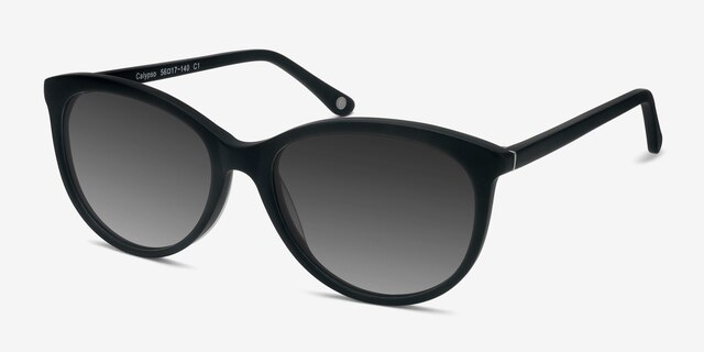 Calypso Black AcétateSoleil de Lunette de vue d'EyeBuyDirect, Vue d'Angle