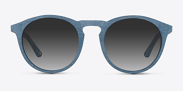 Air Blue Wood-texture Sunglass Frames