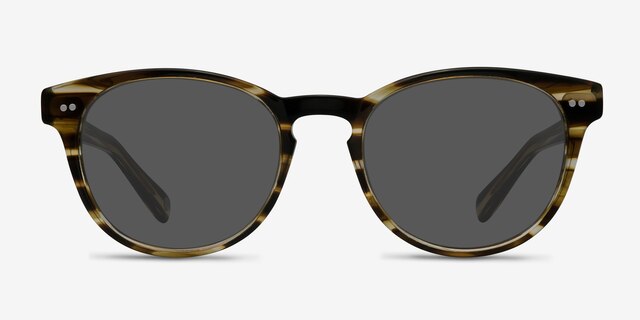 Till Dawn Brown Striped AcetateSunglass Frames from EyeBuyDirect, Front View