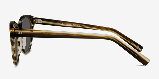 Till Dawn Brown Striped AcetateSunglass Frames from EyeBuyDirect, Side View