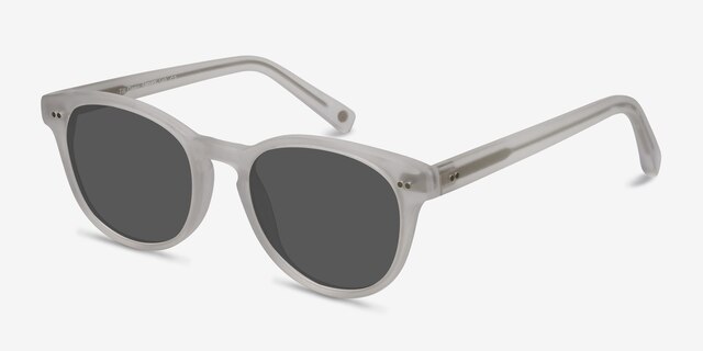 Till Dawn Matte White AcetateSunglass Frames from EyeBuyDirect, Angle View