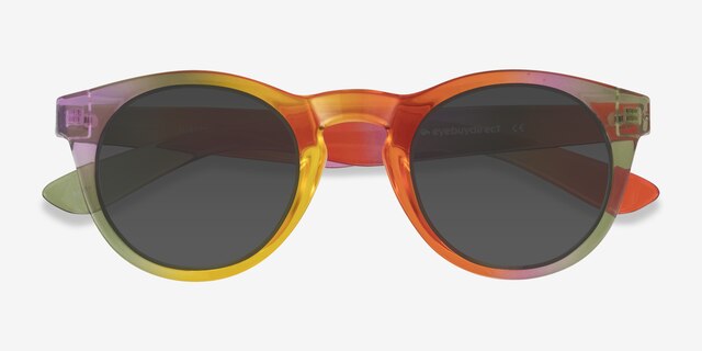 Sunset Yellow PlastiqueSoleil de Lunette de vue d'EyeBuyDirect, Vue Rapprochée