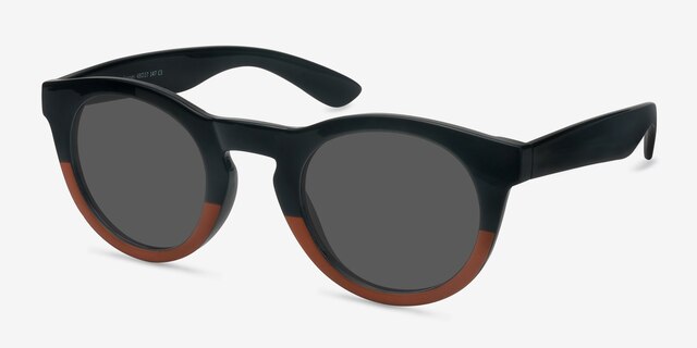 Sunset Black PlasticSunglass Frames from EyeBuyDirect, Angle View