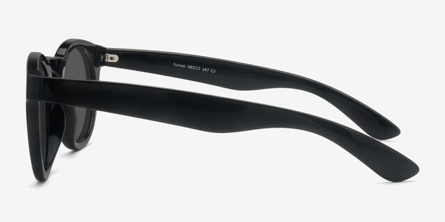 Sunset Black PlasticSunglass Frames from EyeBuyDirect, Side View