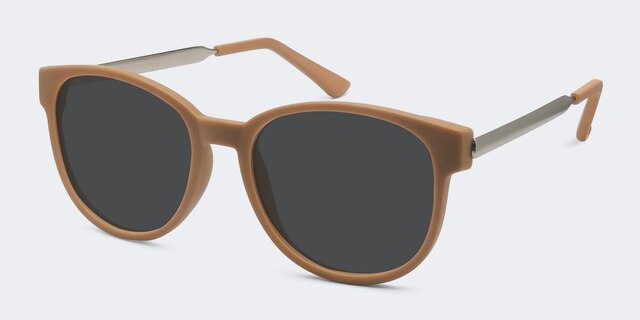Terracotta Matte Orange MetalSunglass Frames from EyeBuyDirect, Angle View