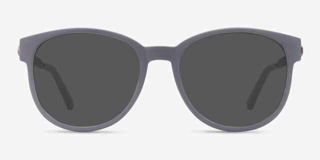 Terracotta Matte Gray Plastic-metalSunglass Frames from EyeBuyDirect, Front View
