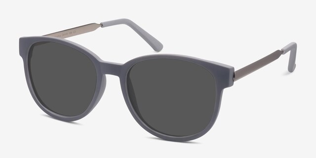 Terracotta Matte Gray Plastic-metalSunglass Frames from EyeBuyDirect, Angle View