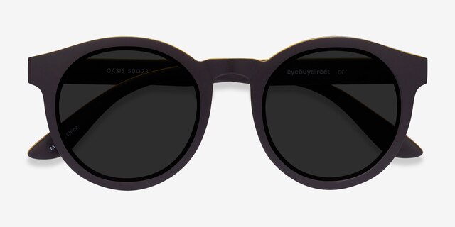 Oasis Matte Coffee PlasticSunglass Frames from EyeBuyDirect, Closed View