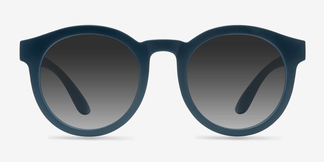 Oasis Matte Blue PlasticSunglass Frames from EyeBuyDirect, Front View
