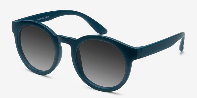 Oasis Matte Blue PlasticSunglass Frames from EyeBuyDirect, Angle View