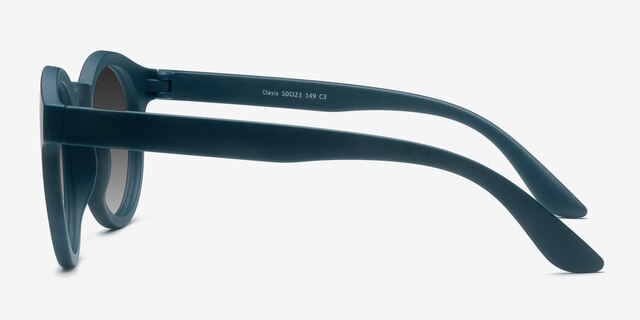 Oasis Matte Blue PlasticSunglass Frames from EyeBuyDirect, Side View