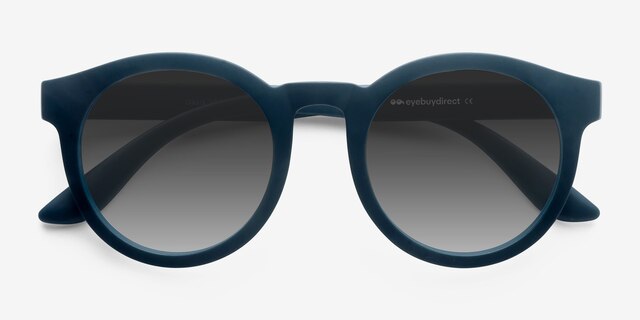 Oasis Matte Blue PlasticSunglass Frames from EyeBuyDirect, Closed View