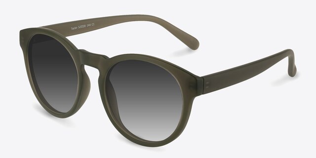Taylor Matte Green PlasticSunglass Frames from EyeBuyDirect, Angle View