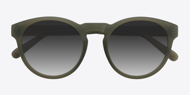 Taylor Matte Green PlasticSunglass Frames from EyeBuyDirect, Closed View