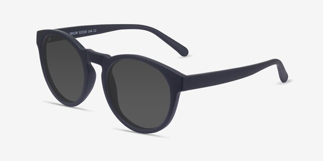 Taylor Matte Navy PlastiqueSoleil de Lunette de vue d'EyeBuyDirect, Vue d'Angle