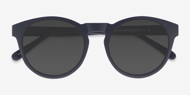 Taylor Matte Navy PlastiqueSoleil de Lunette de vue d'EyeBuyDirect, Vue Rapprochée