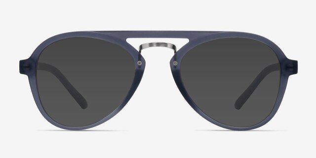 Chips Gray PlasticSunglass Frames from EyeBuyDirect, Front View
