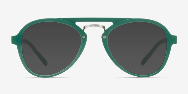 Chips Green PlasticSunglass Frames from EyeBuyDirect, Front View