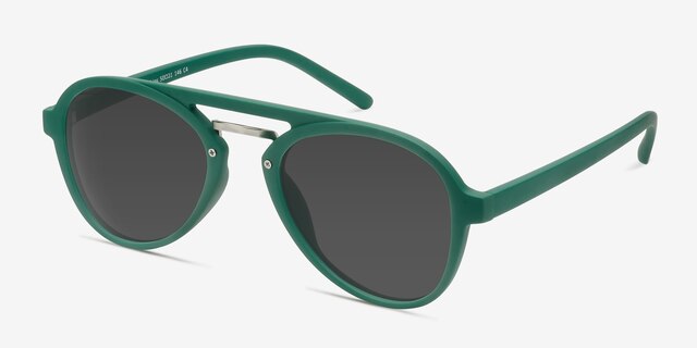 Chips Green PlasticSunglass Frames from EyeBuyDirect, Angle View