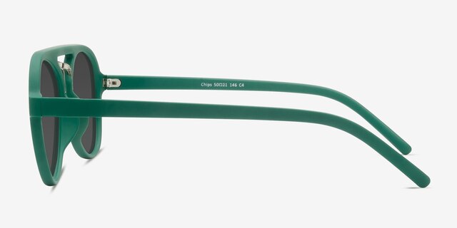 Chips Green PlasticSunglass Frames from EyeBuyDirect, Side View